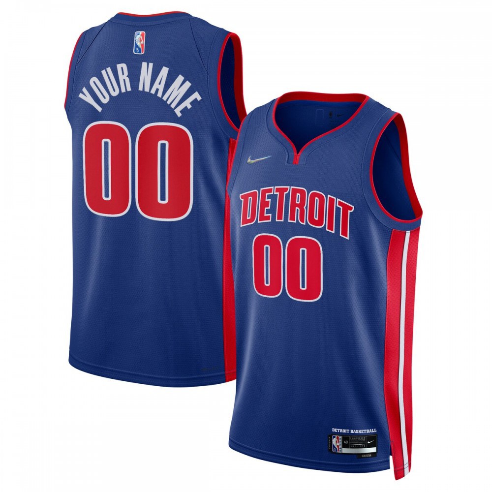 Detroit Pistons 2021/22 Diamond Swingman Custom Jersey - Icon Edition - Blue-Pro Kit Vault | Brand New 26/27 Sports Jerseys